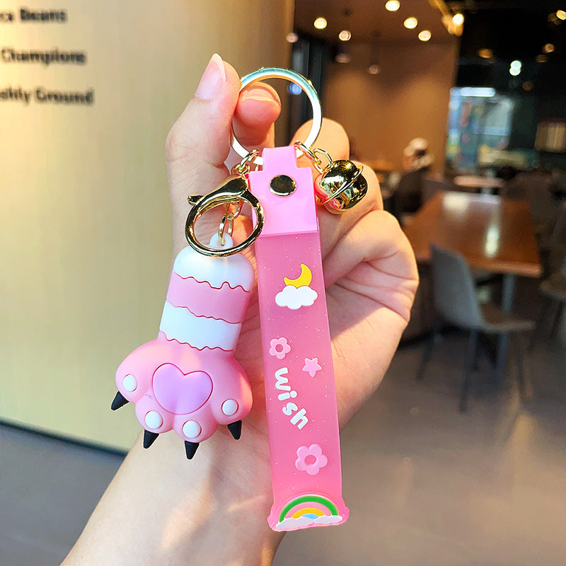 Wholesale Cartoon Cute Cat Claw Silicone Keychain